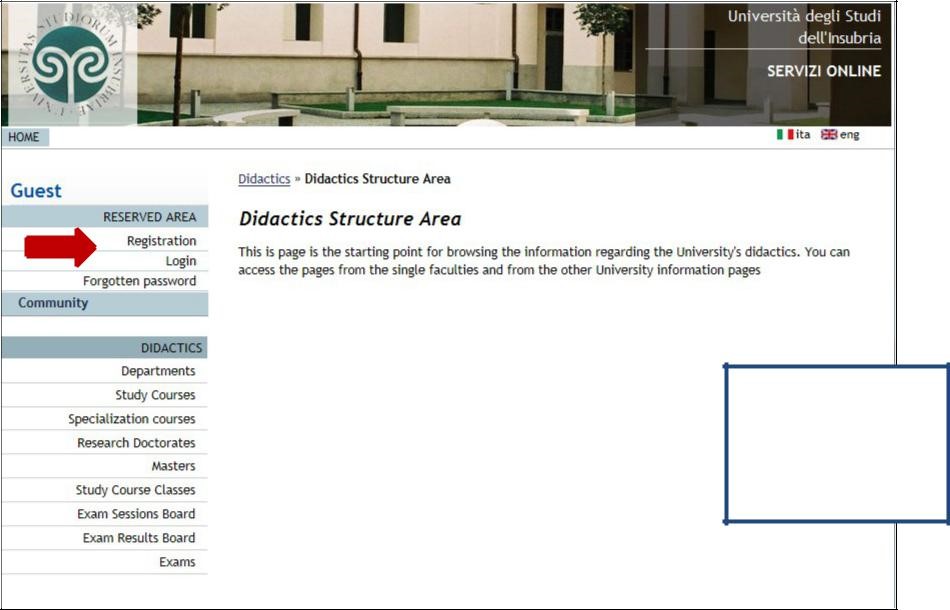 Click on "Registration".