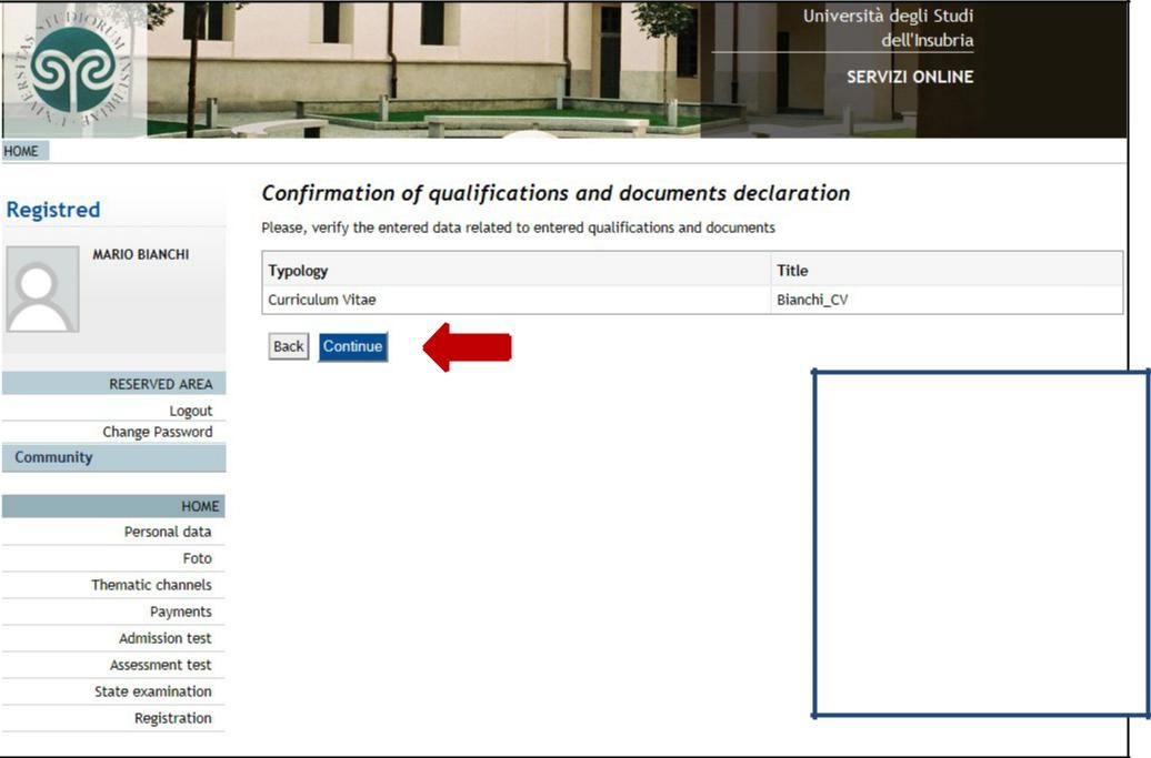 Would you like to upload additional documents and / or titles to the application form? Yes or no – and continue.