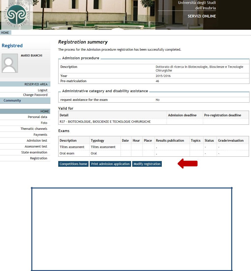 Click complete the admission to the competition.