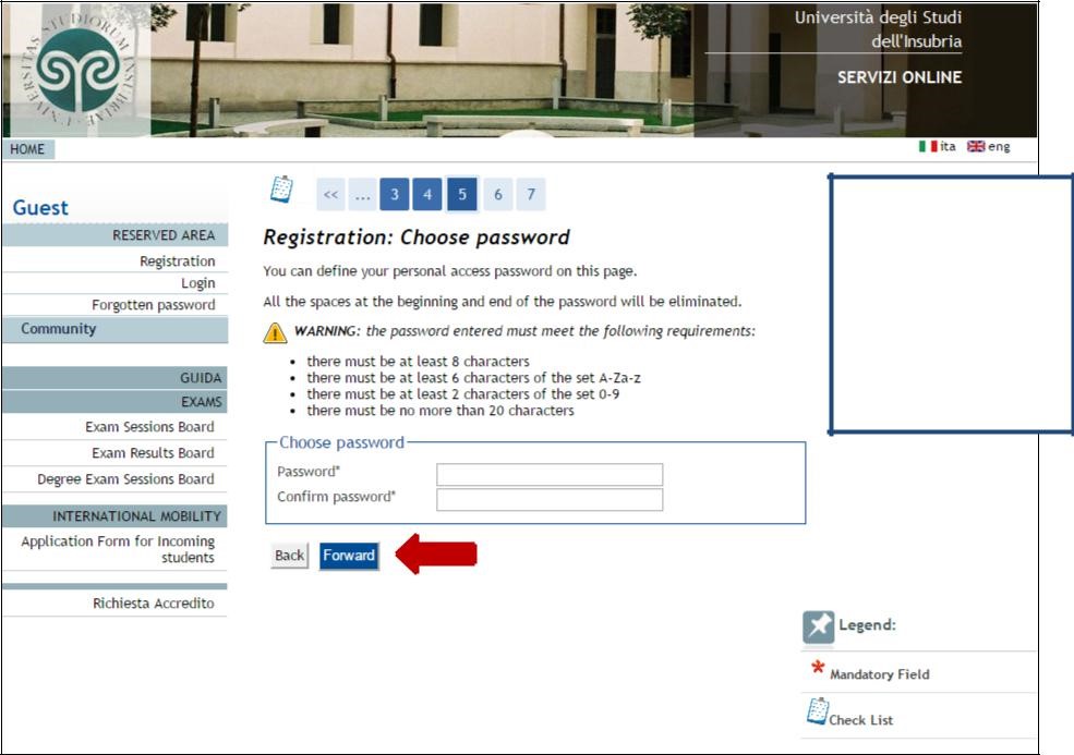 Registration summary. You can edit informations and then click "Confirm".
