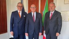Lugano Consul with Professor Zampieretti and the Rector Angelo Tagliabue