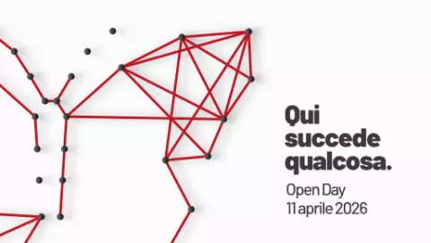 A stylised butterfly with the words ‘Something’s happening here’ Open Day 11 April, University of Insubria