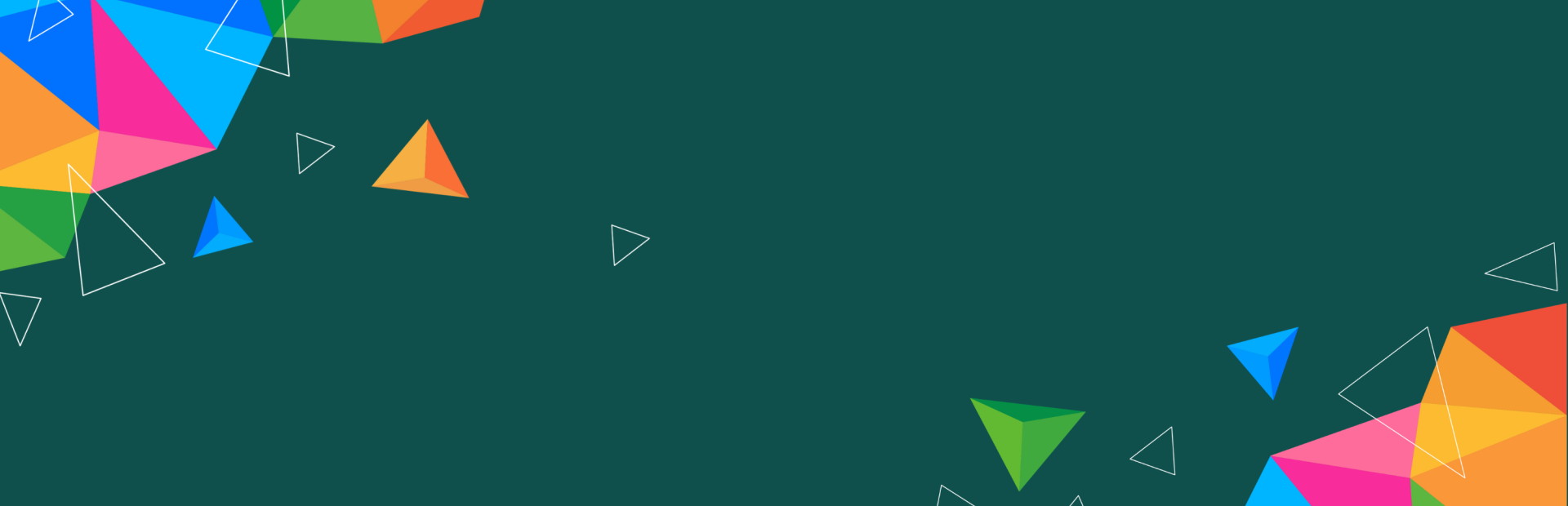 Green background with coloured triangles
