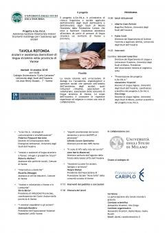 Tavola rotonda (round table) brochure
