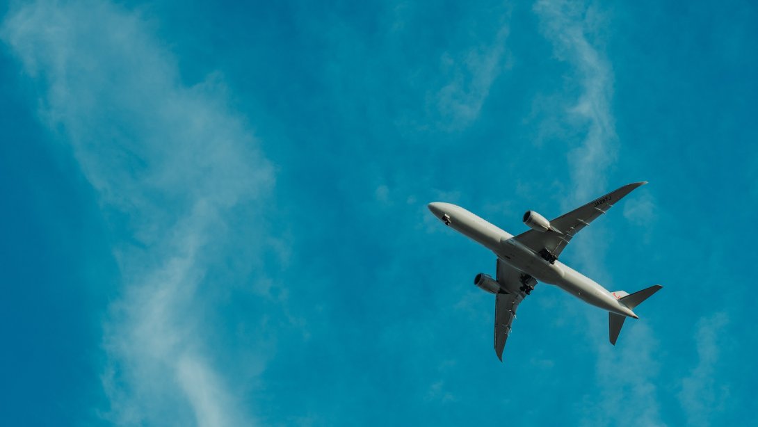 Picture of an airplane in the sky