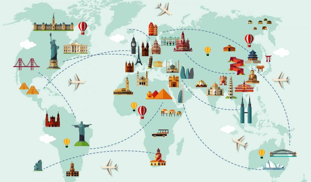 Illustration of a world map 