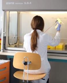 Student in lab